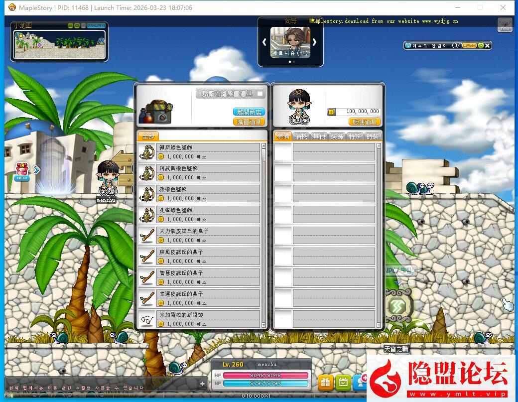 最新整理价值千元端【冒险岛KMS391】VM一键单机版韩服端相当于国服210高版本完整端 6转技能/新地图桃园/新职业 GM命令工具 物品ID